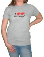 I Heart My Twins Womens T-Shirt